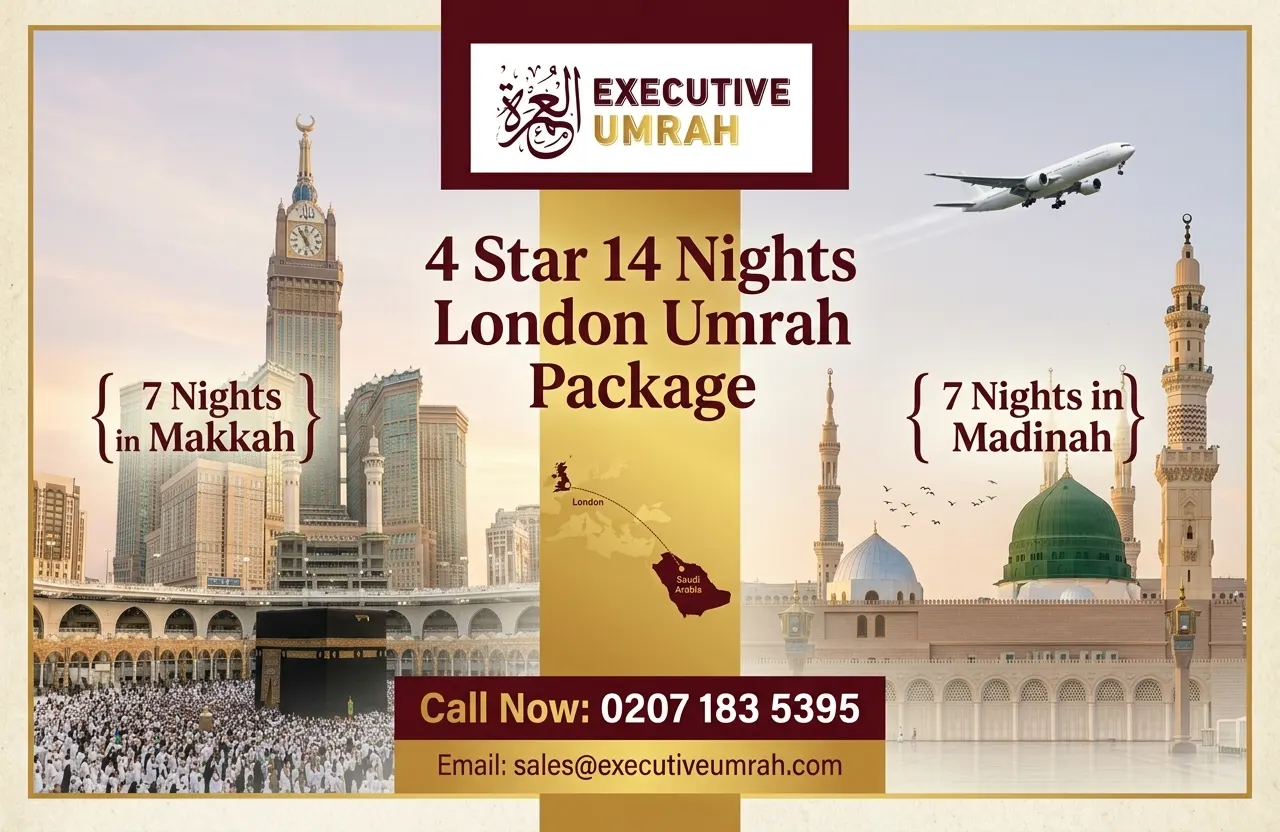 4 Star 14 Nights London Umrah Package