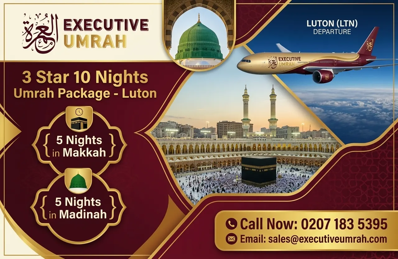 3 Star 10 Nights Umrah Package Luton